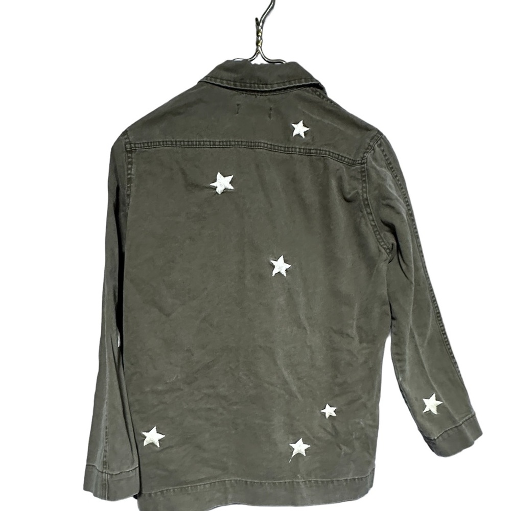 Sincerely Jules Military Vintage Look Distressed Snap Front Jacket Shirt XS - Picture 3 of 13